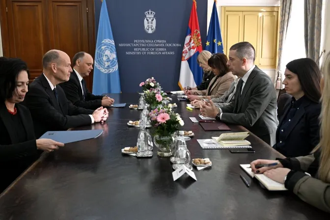 Head of UNMIK, Peter Due, meets with Serbian officials, representatives of the diplomatic community and the United Nations family.