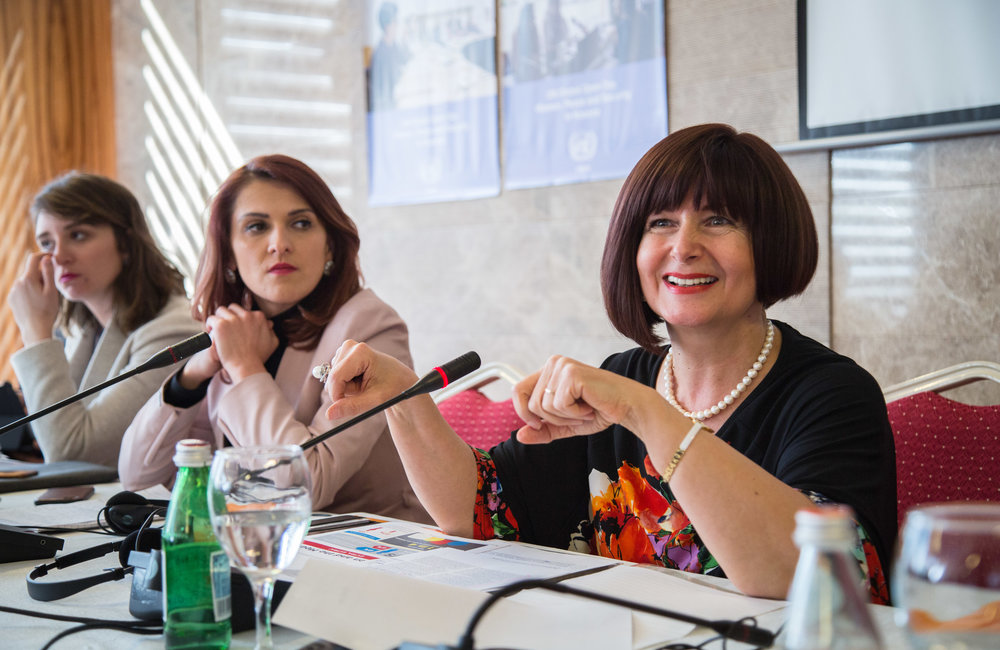 UN Belgrade Office Simona-Mirela Miculescu chairs the third panel: Women in media: information as a tool for peace and reconciliation.