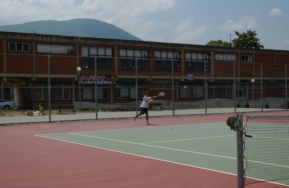Pristina, 06 April 2016 - Sports - a tool for reconciliation - Meldin Mustafi, 16, and his tennis partner, Durim Morina