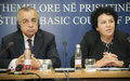 SRSG Tanin, Pristina Basic Court President, meet legal interns helping to reduce backlog of cases