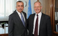 SRSG Zahir Tanin recieves the new Head of the OSCE Mission in Kosovo, Ambassador Jan Braathu