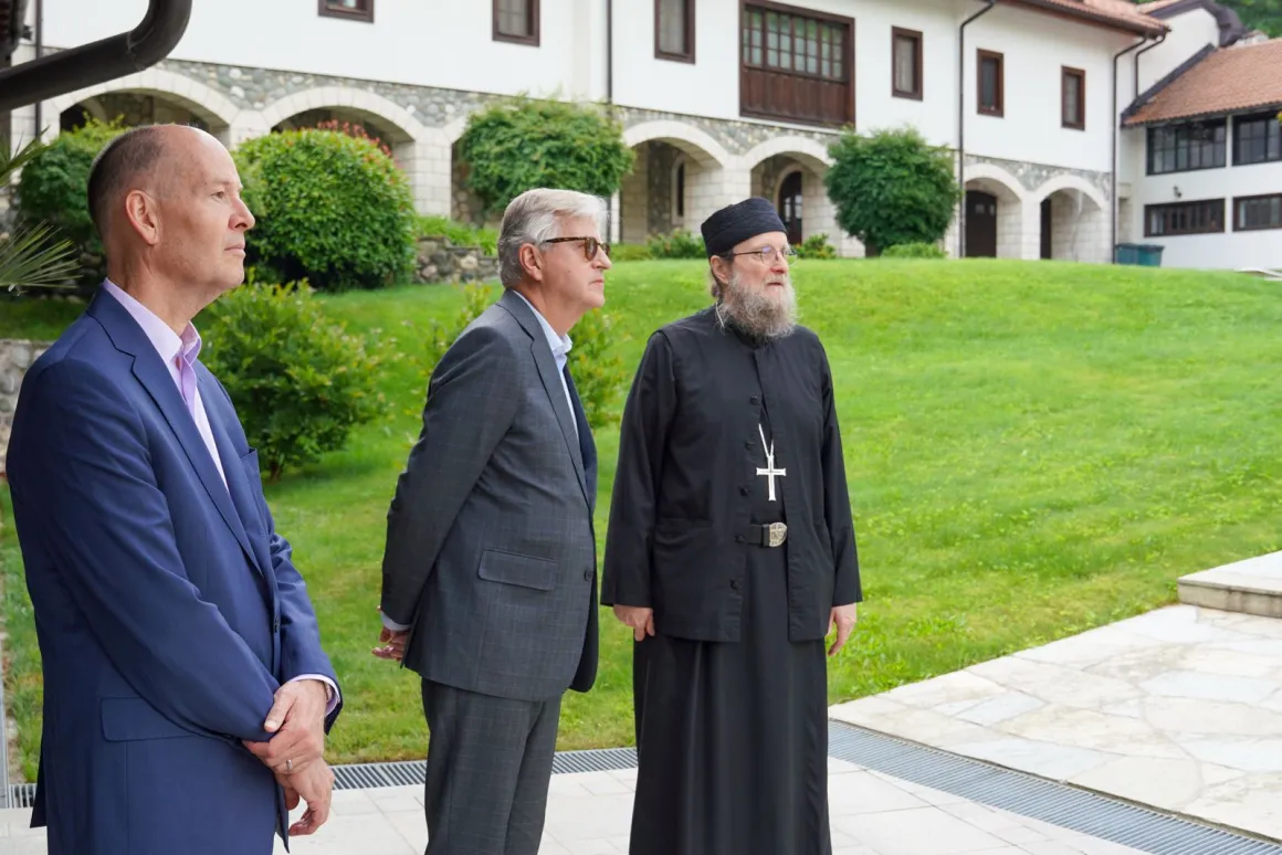 Three man walking together