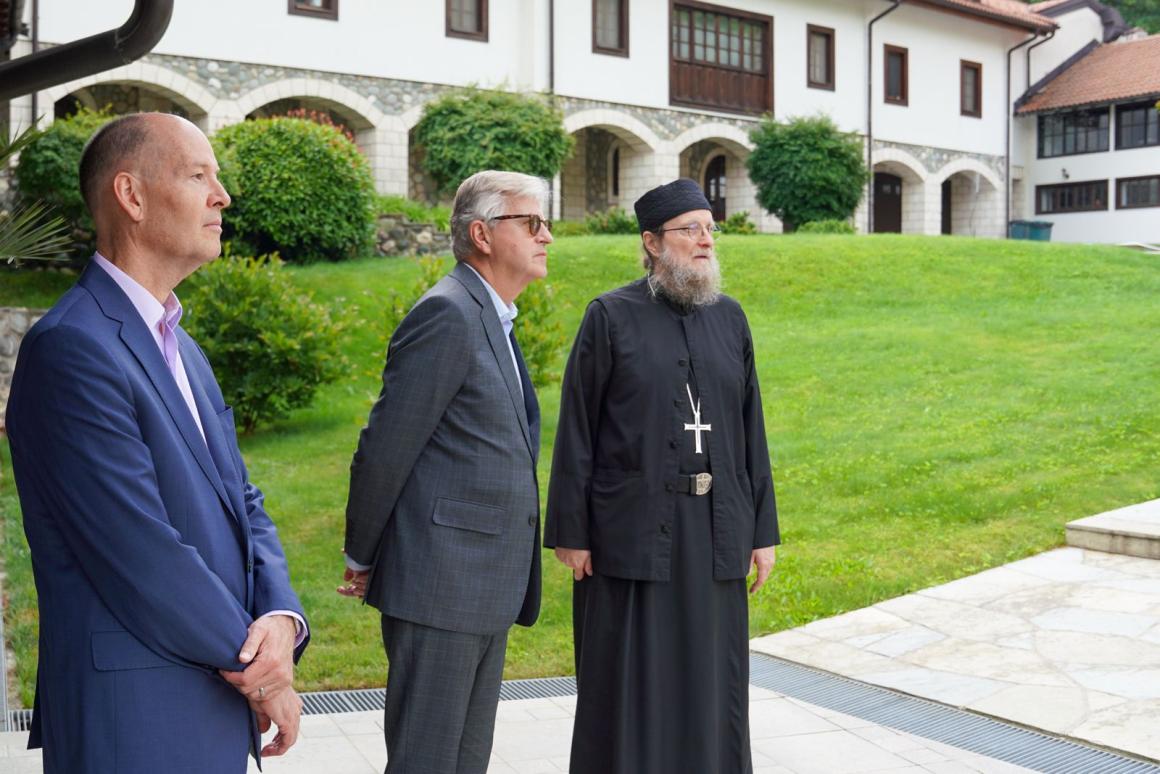 Three man walking together